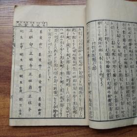 和刻本 《阴阳方位便览》3册全 图版多 河图， 洛书 年神煞说、年神煞六十局图 月神煞说、三十六局图等三卷 朱墨双色套印 日时九星起例盘 干支历六十甲子图60幅 月神36图局 太岁方之辨 大将军方之辨等内容 庆应元年（1865年）刻