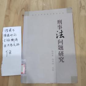 刑事法问题研究/四川大学刑事法研究文库