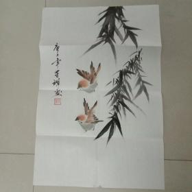 苦禅花鸟国画宣纸画芯