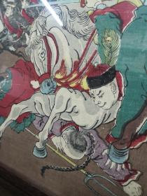 明治27年  光绪21年 （1895年）木板套色版画  《凤凰城日清大激战之图》一大张全