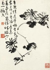 微喷书画 陈师曾 菊花 30x41厘米