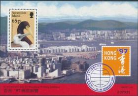 英属阿森松1997年小型张 香港邮展 鸟类 棕色鲣鸟1全