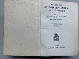 英文原版The concise Oxford Dictionary of current English fourth edition 4th edition牛津简明英语词典 第四版（第4版）