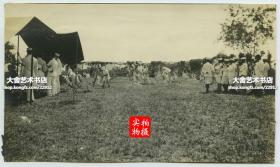 清末民初时期北京东交民巷美国军营内临时驻扎的帐篷，美军在北京郊区训练等老照片三张