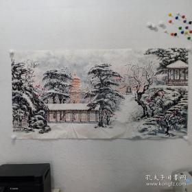 无款长幅风雪图一幅 尺寸：135*68cm(大家风范)