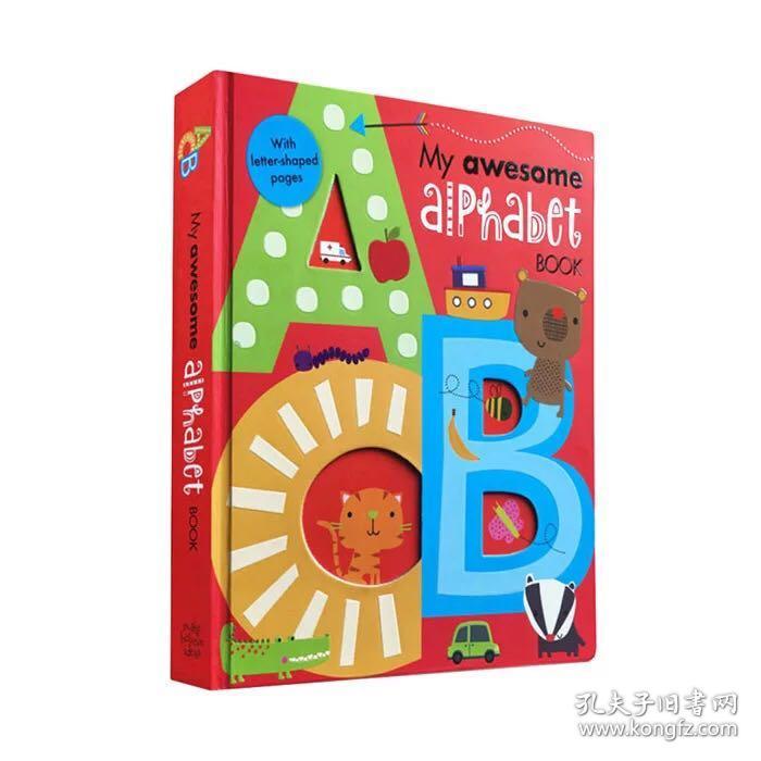 两册My Awesome Alphabet Counting Book 2本儿童启蒙26个字母词汇单词数数书207个生活单词儿童英文原版绘本ABC A to Z