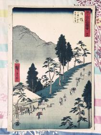 日本江户时代浮世绘大画家安藤广重浮世绘作品92－26【硬卡作品】