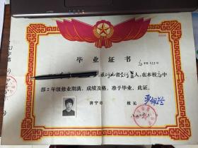 八十年代高中毕业证书