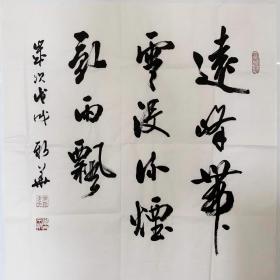 李新华书法-远峰带云没，流烟乱雨飘