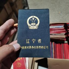 老证件证书 辽宁省专业技术职务任职资格证书 鲁国臣 1993 辽宁省人事厅