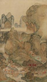 明 吴彬 明皇幸蜀图 30x51.6cm 纸本 1:1高清国画复制品