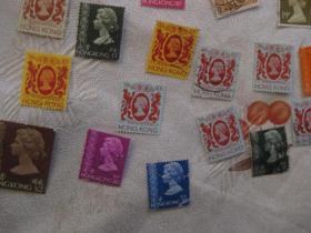 香港邮票-----女王（信销票）共23枚合售