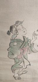 日本回流字画手绘名家人物图立轴 D2089