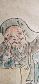 日本回流字画手绘名家人物图立轴 D2089