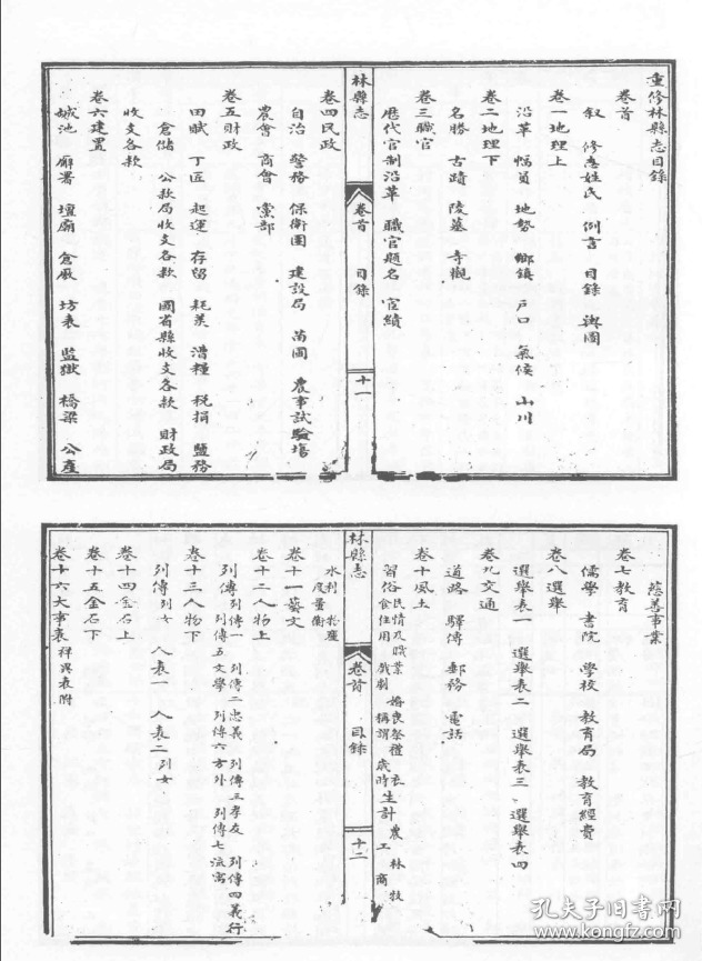 【民国】王泽溥、王怀斌、李见荃纂修《林县志》十八卷首一卷（复印本，据民国二十一年石印本复印）