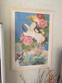 80年代90年代年画收藏 （含框）顺丰邮寄  中国传统表现题材 瑞鹤 仙鹤 蕴含最美好的寓意 家庭装饰 文创作品