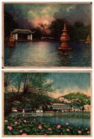 民国上海某画片公司发行的杭州西湖风景画片全套十张