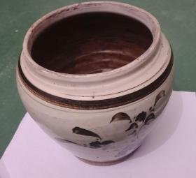 清代山西地方瓷器-----磁州系---《手绘罐》-----稀缺品种----虒人荣誉珍藏