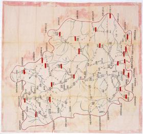 古地图1839 贵州全省地舆全图。纸本大小68.75*73.71厘米。宣纸原色仿真。微喷