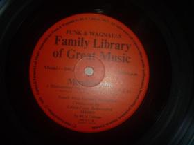 黑胶木唱片：Family Library of Great Music Album 11.Mendelssohn 直径30厘米 附小8开书籍小册一本