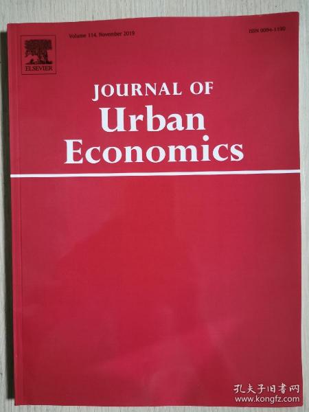 Journal of urban economics 2019年11月 英文版