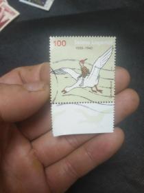 外国邮票 骑鸟飞翔图案