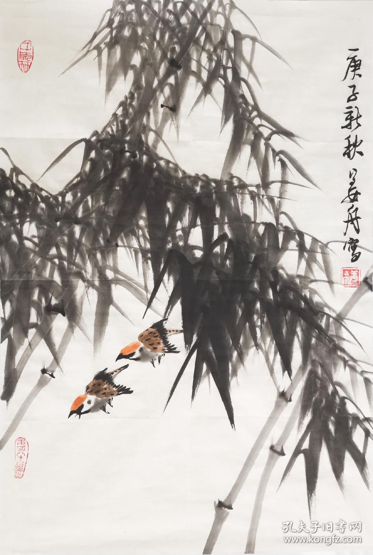 姜舟花鸟作品 徐州画院院长姜舟先生精品花鸟 68x46cm 南京白云堂画廊保真