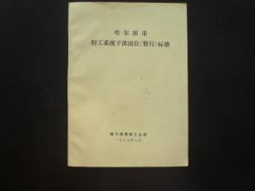 哈尔滨市轻工系统干部岗位标准  哈尔滨市轻工局  九五品