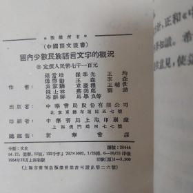 国内少数民族语言文字的概况