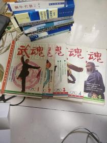 武魂，1989年1,2,3,4,6，5本合售（双月刊）【七星拳，合气法，人体的奥秘，实战中的快摔法，等见图。】