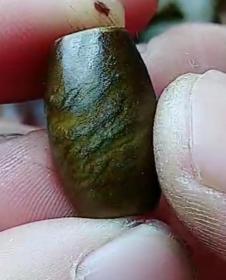 【馆藏级】辽金时期和田玉籽料橄榄珠20.1*12mm