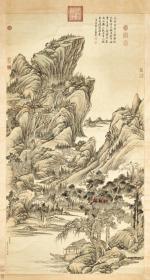 清 钱维城 江山览胜图 36x67cm 纸本 1:1高清国画复制品