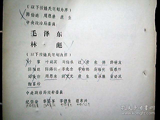 **资料：中国共产党第九届中央委员会第一次全体会议新闻公报