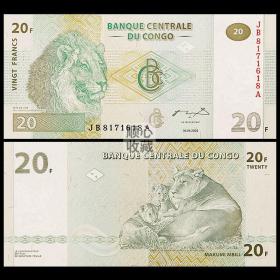刚果20法郎2003年 非洲全新保真外币外国纸币钱币收藏