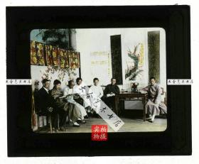 清代民国玻璃幻灯片-----民国时期上海的教会信众圣经学习班课堂老玻璃幻灯