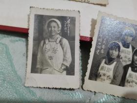 江纺（江西纺织厂）美女老照片四张。南昌东方红照相馆。纺织姑娘心向党，光辉的十五年，恰同学少年风华正茂。