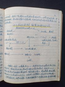 名人墨迹《绍冰同志：医学钢笔字手写读书笔记本》1977年4月（签字：绍冰记于上海市、一九七七年四月，上海市静安区中心医院病房处方笺，农垦职工医院处方笺及手画图，摘抄：斯大林、毛泽东语录，胆道大出血，小肠瘘的处理，弥散状血管内凝血，DIC的分区病理，胆切除术后综合征：巴基斯坦伊斯兰共和国阿米路丁，越南的肝脓肿：阮贞基、阮春树、吴盈美，张鸿棋、郑宝琦、陈信梁等论文）老手稿、资料、老档案一本有字309页