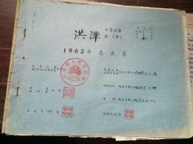 洪泽县长杨锦富钤印 1962年县总决算