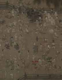 宋 佚名 百子图 吉祥画 31x40.15cm 绢本 1:1高清国画复制品