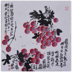 林丰俗国画花鸟画荔枝四尺斗方字画