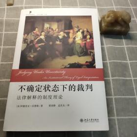 不确定状态下的裁判：法律解释的制度理论（正版，品相不错）