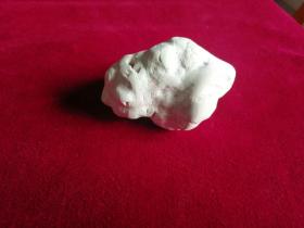 天然绿松石原石白松石，手把件
