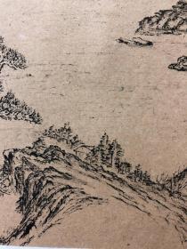 书画9899，四川画家【袁建军】钢笔画，传统山水画，厚纸精托