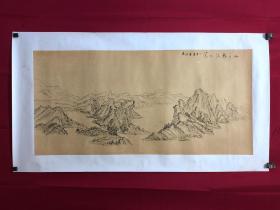 书画9909，四川画家【袁建军】钢笔画，传统山水画，厚纸精托