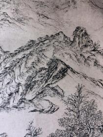 书画9911，四川画家【袁建军】钢笔画，传统山水画，厚纸精托