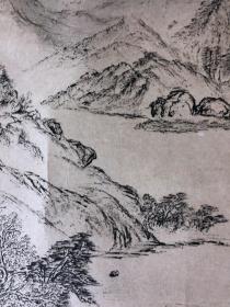 书画9911，四川画家【袁建军】钢笔画，传统山水画，厚纸精托