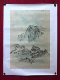 书画9915，四川画家【袁建军】钢笔画，传统山水画，厚纸精托