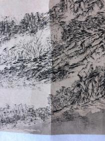 书画9911，四川画家【袁建军】钢笔画，传统山水画，厚纸精托