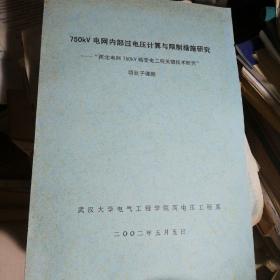 750KV电网内部过电压计算与限制措施研究—西北电网750kv输变电工程关键技术研究项目子课题