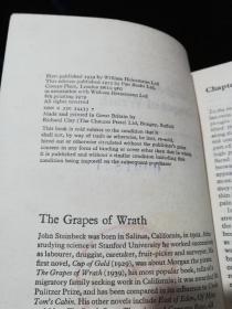 The Grapes of Wrath （愤怒的葡萄 英文版）【版次见图。该作获得1940年美国普利策文学奖！】